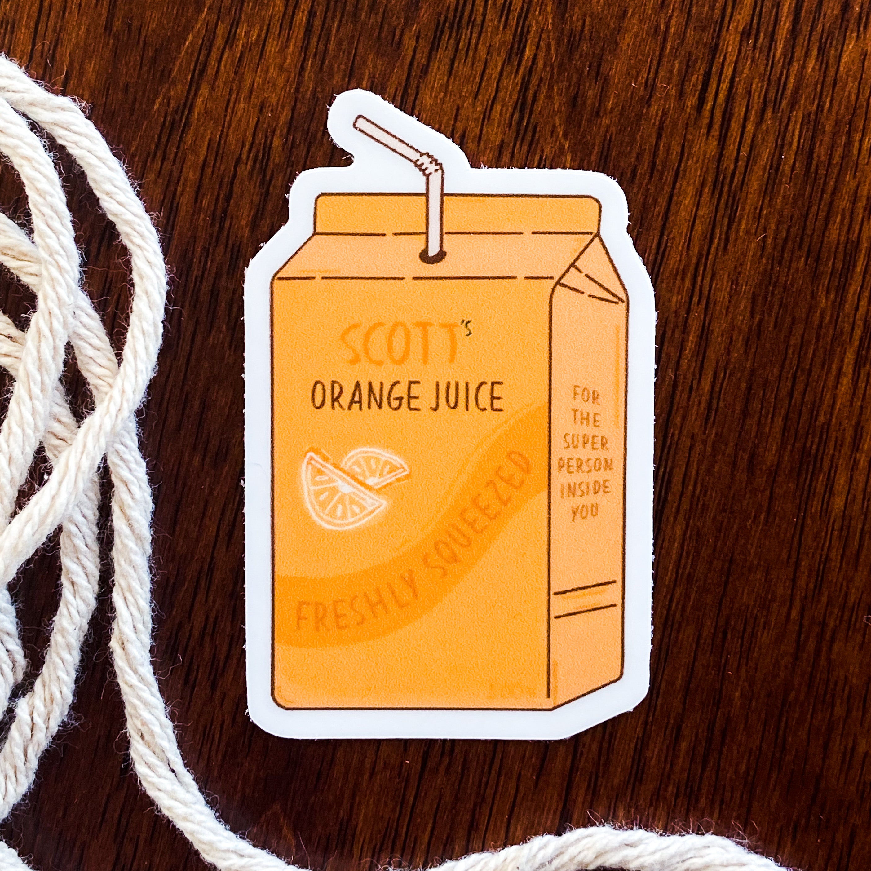 Scott's Orange Juice Sticker